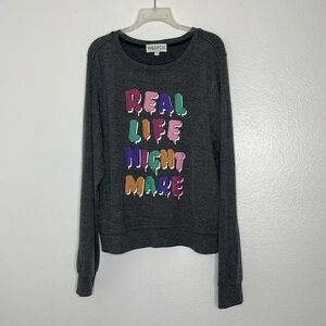 Wildfox Gray Real Life Nightmare Sweet Dreams Sweatshirt Size XL
